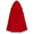 thumbnail image 4 of Christmas Hooded Cloak Red Cape Women Short Shawl Outfit Accessories for Christmas Party, 4 of 7