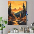 thumbnail image 4 of Qisvanset 12x16 Inch With Frame 2D Flat Wall Art Vintage Autumn Mountain Landscape Warm Tone Home Decor, 4 of 8