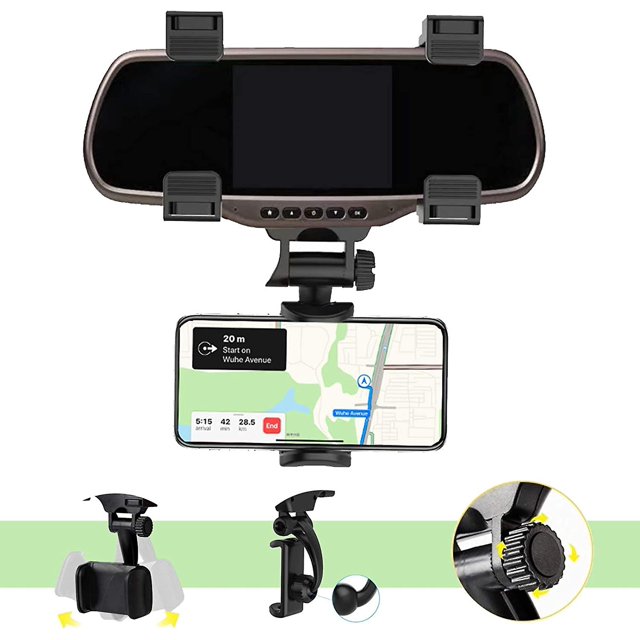 Espejo retrovisor para automóvil Soportes para teléfonos móviles Soporte de navegación Soporte para teléfono móvil telescópico ajustable Soporte para teléfono móvil a presión Modelo multifunción Feliz Sencillez