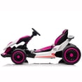 thumbnail image 3 of Joyracer 24V Ride on Toys, Kids Electric Go Kart 400W Motor Power Car Wheel for Kids, Spray, 6-9MPH, Gravity Steering, Outdoor Toys, Bluetooth/Music, Age 6+, Rose Pink, 3 of 10