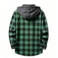 thumbnail image 5 of AloohaidyvioNo Boundaries Hooded Plaid Jackets for Women Fall Lightweight Soft Long Sleeve Button Down Flannel Shirts, 5 of 5