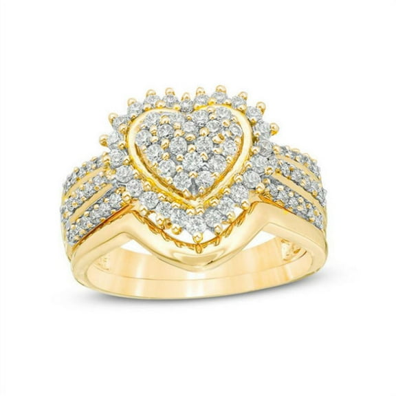 Women Diamond Zircon Love Combination Ring