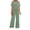 Sage Green, variant on BTFBM 2 Piece Sets for Women Summer V Neck Short Sleeve Lounge Set Wide Leg Pants Matching Set Airport Travel Outfits