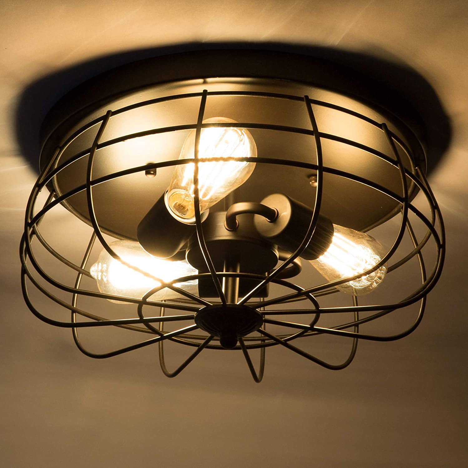 Vintage Gold Metal Hanging Chandelier Ceiling Lamp Pendant Light Fixture