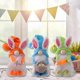 thumbnail image 2 of Clear 5 Pair Conejito de Pascua Gnomo Felpa Elfo Decoración Hecha a mano Conejo Escandinavo Tomte Decoración, 2 of 4