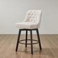 thumbnail image 6 of CHITA Upholstered Swivel Counter Bar Stool with Tufted Back Set of 2, Fabric in Cream, 6 of 12