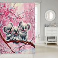 thumbnail image 2 of Cartoon Koala Shower Curtain Pink Cherry Blossom Bathroom Curtain Cute Kawaii Animals Pattern Bath Curtain 72"Wx72"L Winter Watercolor Snowflake Bathroom Accessories, 2 of 6