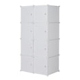 thumbnail image 3 of Tcbosik 8 Cube Storage Organizer with Hanging Rod, Stackable Closet with Doors and Metal Frame for Bedroom, White, 3 of 8
