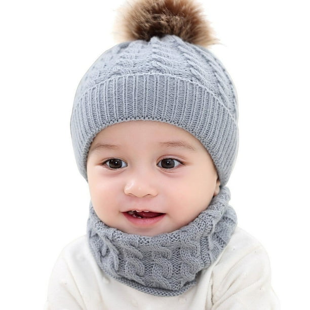 2 Piece Set Toddler Baby Knit Hat Scarf Winter Warm Beanie ...