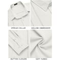 thumbnail image 4 of Coshow Mens Cuban Guayabera Shirt Casual Button Down Shirts Long Sleeve Summer Beach Shirts, 4 of 7
