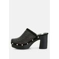 thumbnail image 3 of Jeydena Raffia Platform Clogs In Black, 3 of 7