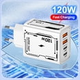 thumbnail image 3 of Cargador Adaptador Corriente USB C Pared 120W Carga Rápida 4 Puertos Wdftyju, 3 of 9