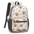 thumbnail image 2 of Golden Retriever and Dog Paw Print 17" School Backpacks for Teens,Waterproof Oxford Fabric,S-Shape Padded Straps for School,Travel,Hiking,Camping, 2 of 6