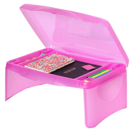 Best Choice Products Folding Lap Desk for Laptops, Food, Work, with Open Face Storage Compartment,