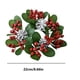 thumbnail image 3 of Corona navideña de frutos rojos | Portavelas de aromaterapia con forma de anillo y guirnalda floral | Anillo de flores de plástico de 22 cm para velas cilíndricas, centro de mesa o decoración., 3 of 7
