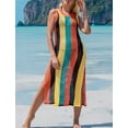 thumbnail image 3 of Bsubseach Women Crochet Cover Up Hollow Out Sleeveless Bikini Coverups Side Split Beach Dresses, 3 of 6