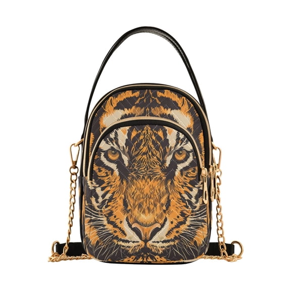 Shoulder Handbag Women's Crossbody Handbags 5.91x3.15x8.27 Inch Bank Card Bag Cash Bag Key Bag Fierce Tiger