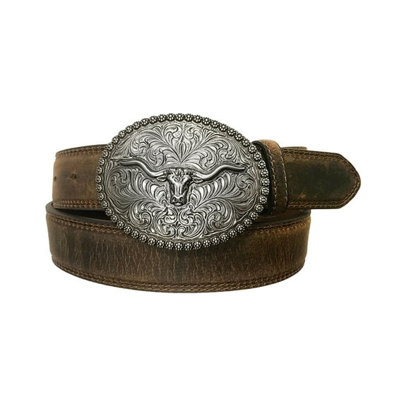 Cody James Men's Longhorn Berry Edge Buckle Belt Tan 38
