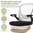 thumbnail image 4 of PayLessHere Home Office Chair，Lumbar Support & Flip-up Armrest for Mesh Swivel Backrest Chair,White, 4 of 7