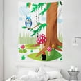 thumbnail image 1 of Hedgehog Tapestry, A Night Owl Perching onTree Branches in the Forest and Dotted Amanita Muscaria, Wall Hanging for Bedroom Living Room Dorm Decor, 60W X 80L Inches, Multicolor, by Ambesonne, 1 of 2