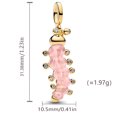 thumbnail image 2 of 925 Sterling Silver Golden Pink Caterpillar Dangle Charm for Bracelet Charms Bangle Pendant Jewelry, 2 of 4