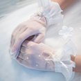 thumbnail image 1 of Guantes cortos de encaje para boda nupcial para mujer, guantes para fiesta de té, accesorios de vestido de fiesta de tul suave, 1 of 3