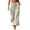 Beige, variant on Womens Ruffle Cuff Jogger Ankle Pants Loose Casual Fit Deep Side Pockets Adjustable Drawstring Elastic Waist Soft Flow Fabric Solid Color Cropped Full Length Trousers