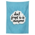 thumbnail image 3 of Ambesonne Wording Tablecloth Rectangular Table Cover, Be Words, 60"x84", Turquoise Black White, 3 of 4