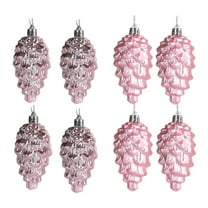 Bwiyojiz Christmas Decorations Home Decor Count 8pcs Hanging Ornaments Tree Pendant Plastic Shaped Ball, Gifts for Sisters, Pink