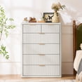 thumbnail image 5 of LEYAOYAO Fluted Dresser Set of 3, 2+4 Drawer Dresser and 2 Two-Drawer Nightstands with Open Storage Shelves, Bedroom Furniture with Charging, White, 5 of 9