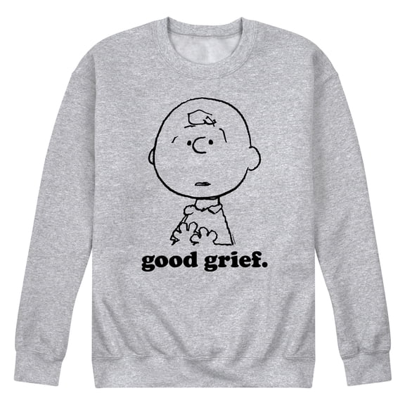 Peanuts - Good Grief Charlie Brown Face - Men's Crew Fleece Sweatshirt