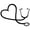 Black, variant on Walbest Car Sticker, Universal Car Auto Reflective Vehicle Body Window Decals Sticker Decoration ​- Heart Stethoscope