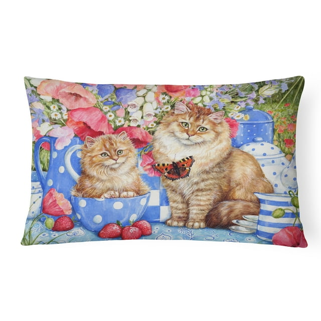 Carolines Treasures CDCO0200PW1216 Blue Cats Fabric Decorative Pillow