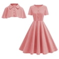 thumbnail image 2 of 1950s Vintage Cocktail Dresses for Women Wedding Guest Retro 50's Swing Dresses Church Tea Party Prom Dress with Shrug, 2 of 4