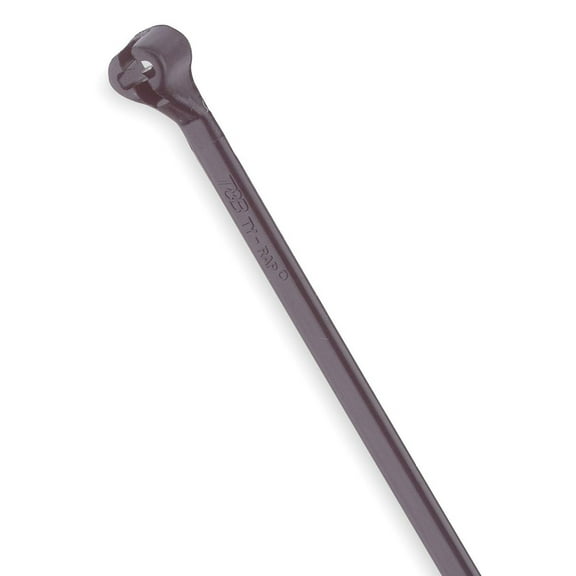 Thomas & Betts Ty-Rap TY523MX Cable Tie with Stainless Steel Locking Device, 4", 18 lb, Nylon, 6.6 Weather Resistant, Black (Pack of 100) CA1