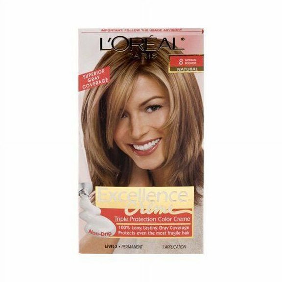 L'Oreal Triple Protection Hair Color Creme, 8 Natural Medium Blonde, 1ct