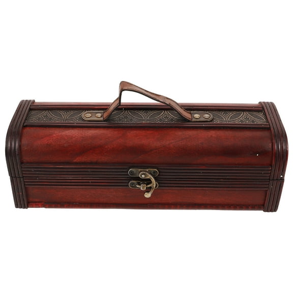 HAMPPLIES Bottle Carrier Rack Wine Box Dark Red Wood Portable Storage Organizer 1Set For Christmas Birthday Anniversary