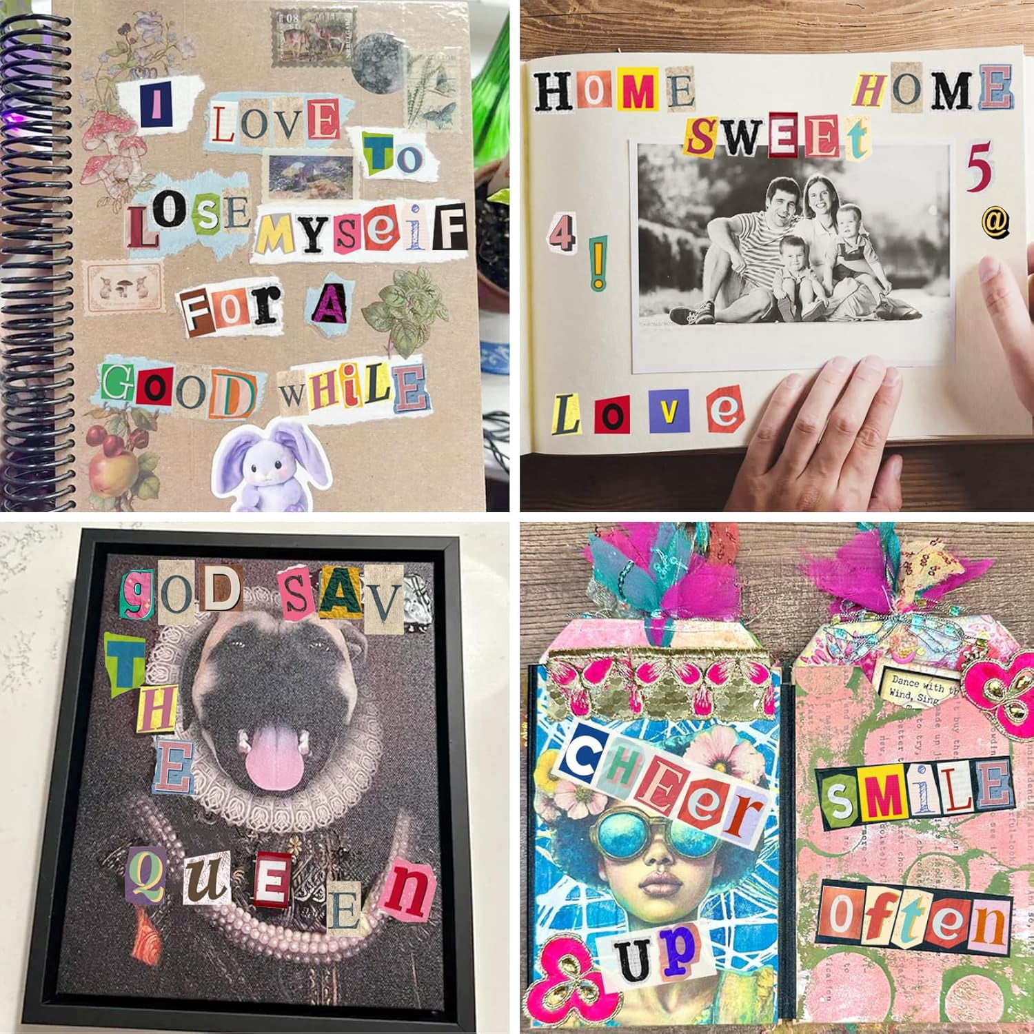 290pcs Magazine Letter Stickers Alphabet Number Stickers for Scrapbooking Supplies, Photo Album, Water Bottle, Gift Box, DIY Crafts, Junk Journal, Door Classroom Decoration(letter290)