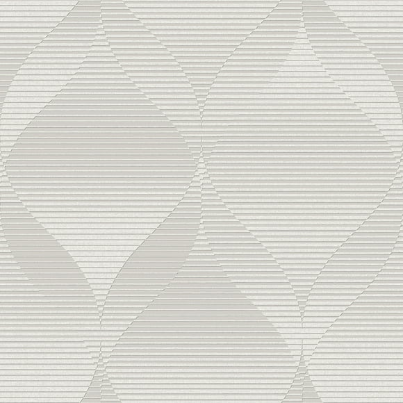 White 3D Swirl Geometric Wallpaper R8099