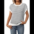 thumbnail image 1 of Suéter Informal de Rayas con Mangas y Bloques de Color, , Talla XL, 1 of 9