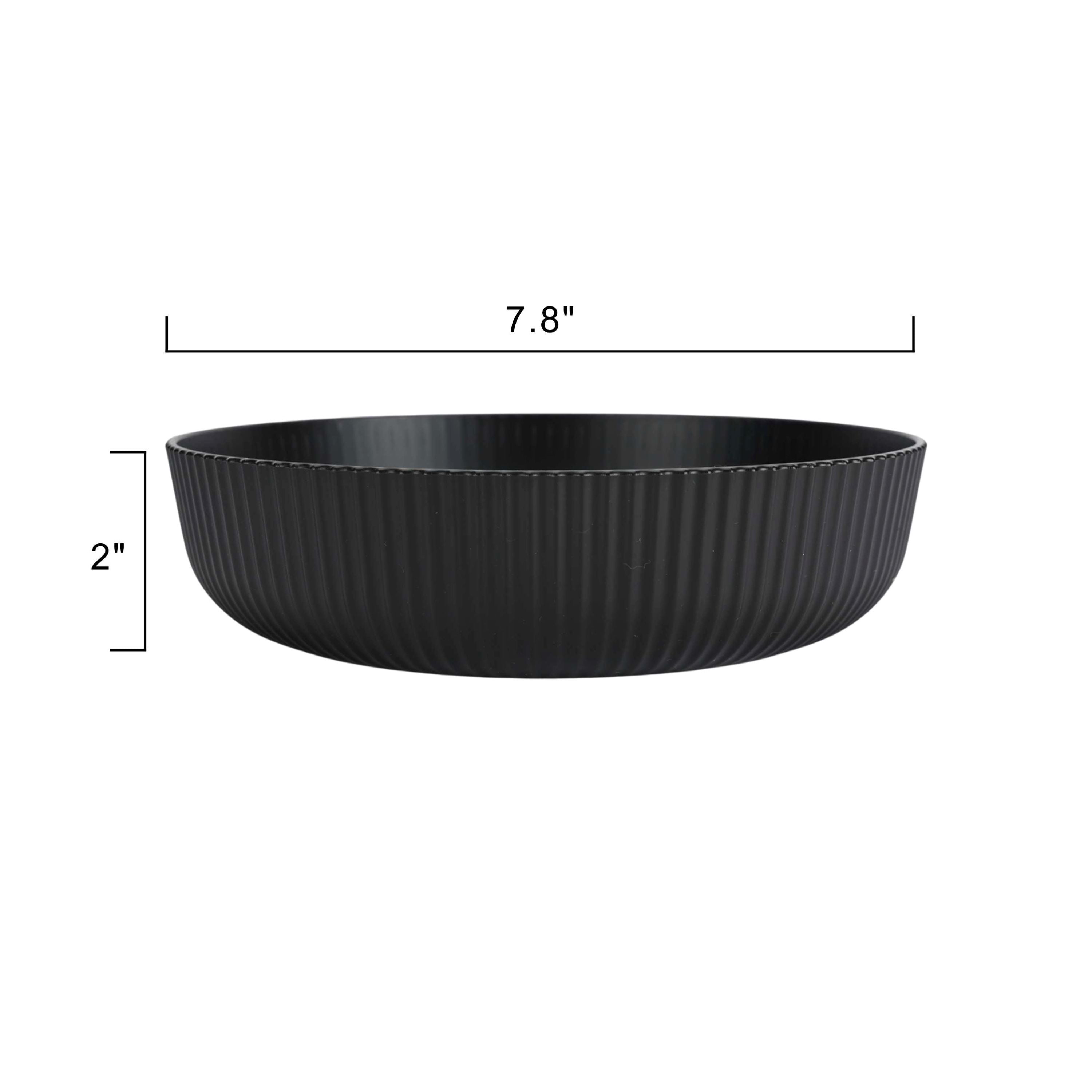 Mainstays - Black Eco-Friendly Recycled Plastic Dinner Bowl, 43-Ounce