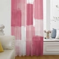 thumbnail image 6 of Pink Geometric Sheer Curtains 54 Inches Long, Watercolor Ombre Modern Abstract Art Light Filering Curtains, Breathable Simi Curtain Privacy Drapes for Kitchen Bathroom Nursery Small Window Treatment, 6 of 9