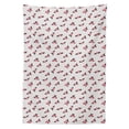 thumbnail image 2 of Floral Tablecloth, Rose Bouquets with Leaves on a Background of Dots, Rectangle Satin Table Cover Accent for Dining Room and Kitchen, 60" X 84", Coral Pale Pink, by Ambesonne, 2 of 2