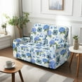 thumbnail image 7 of TSOVTHRID Reclining Loveseat Cover Stretch Love Seat Couch Covers with Elastic Bottom 6 Pieces Washable Reclining Loveseat Slipcover for Pets, Hydrangea Bohemia Floral Butterfly Print, 7 of 7