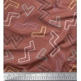 thumbnail image 1 of Soimoi Tissu Georgette Marron Imprimé Alphabet au Mètre 42 Pouces de Large, 1 of 3