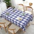 thumbnail image 2 of Checkered PVC Tablecloth Rectangle Waterproof Vinyl Table Cloth Oil Proof Spill Proof Washable Wipeable Gingham Table Cloth Great for Dinner Party and Picnic (60 x 102 in, Blue and White), 2 of 6