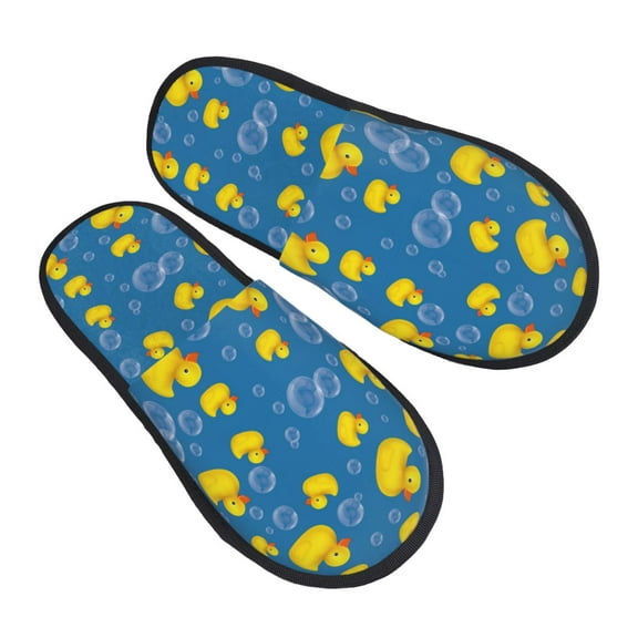 Kdxio Rubber Duck Pattern Slippers for Women Memory Foam Fuzzy House Slippers Bedroom Non-slip Warm Womens Slippers