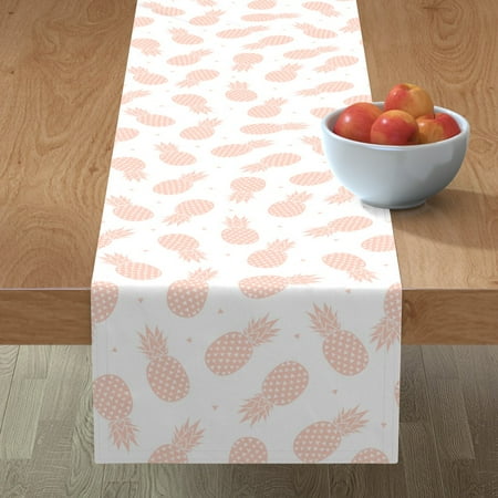 

Cotton Sateen Table Runner 72 - Pineapple Blush Triangles Fruit Nursery Pastel Pineapples Triangle Geometric Baby Girl Pink Print Custom Table Linens by Spoonflower