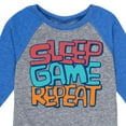 thumbnail image 3 of Instant Message - Sleep, Game, Repeat - Toddler & Youth Raglan Graphic T-Shirt, 3 of 5