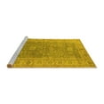 thumbnail image 2 of Ahgly Company Machine Washable Indoor Square Oriental Yellow Traditional Area Rugs, 6' Square, 2 of 4